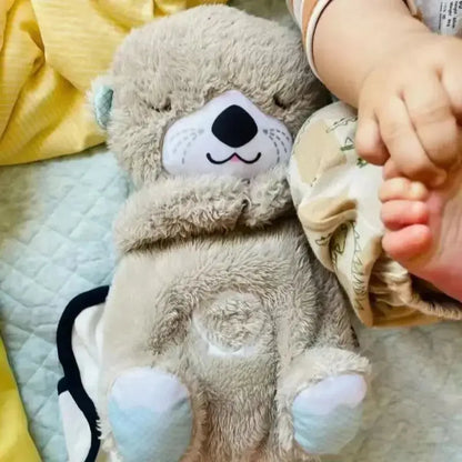 New Baby Breath Baby Bear Soothes Otter Plush Toy Doll Toy Child Soothing Music Sleep Companion Sound And Light Doll Toy Gifts Kalojin™