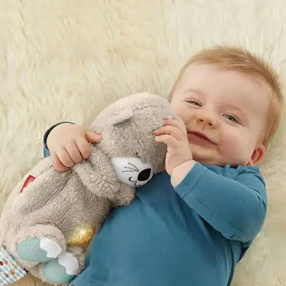 New Baby Breath Baby Bear Soothes Otter Plush Toy Doll Toy Child Soothing Music Sleep Companion Sound And Light Doll Toy Gifts Kalojin™